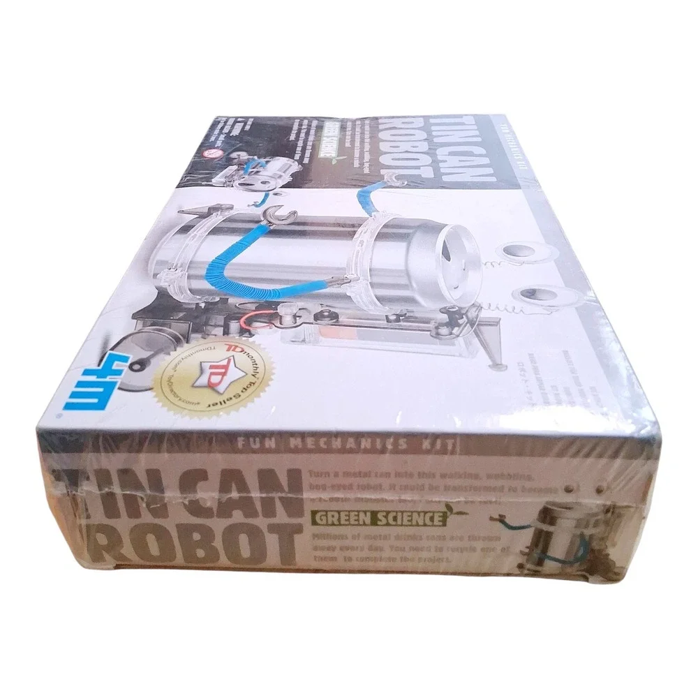 4M Fun Mechanics Kit Tin Can Robot Green Science Build Your Own Robot Toy New